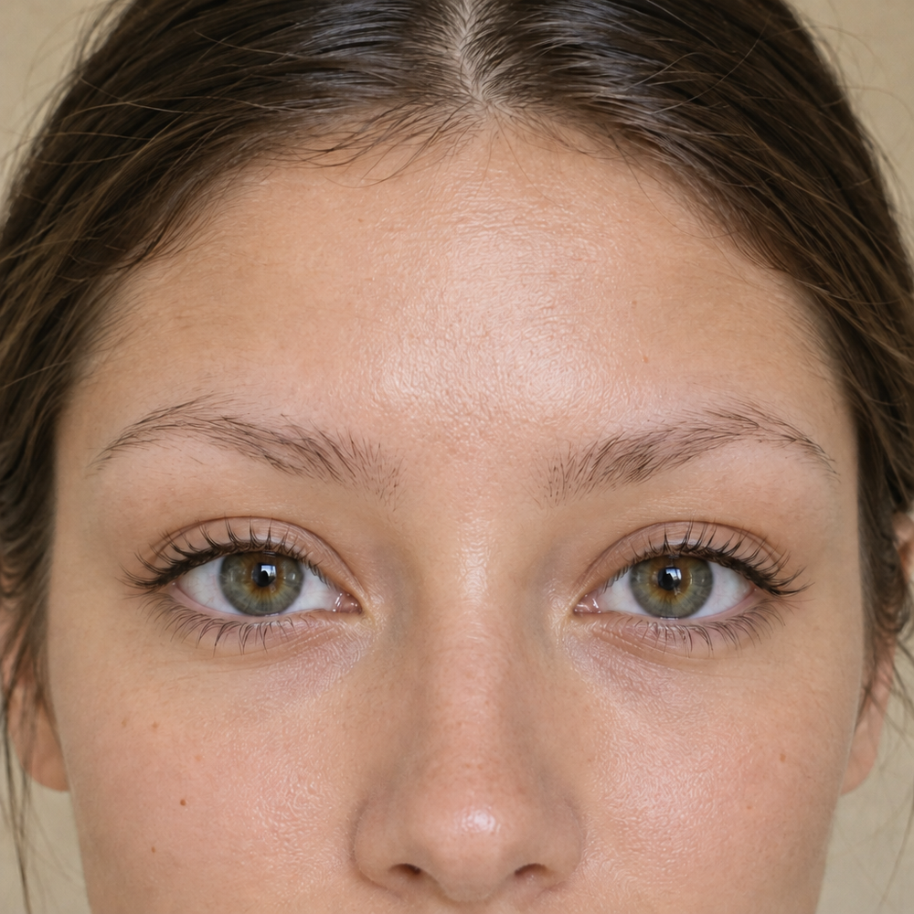 Obočí před použitím BrowTint – řídké a světlé